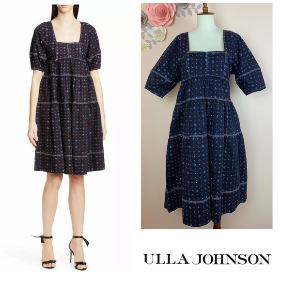 Ulla Johnson Dresses & Skirts - New! ULLA JOHNSON Devi Floral Tiered Denim Dress